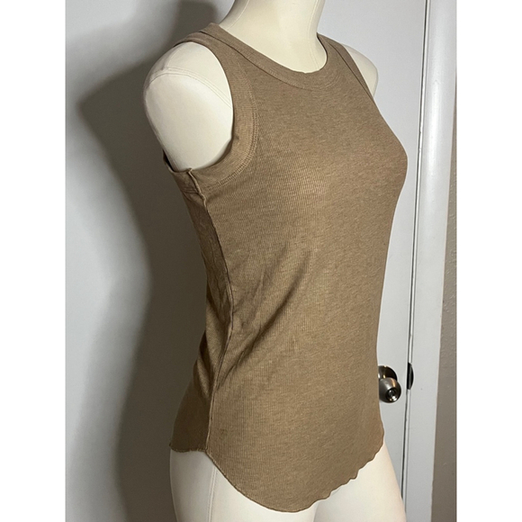 nwt womens tank top by nostalgia brown ribbed preshrunk size small - Picture 1 of 9